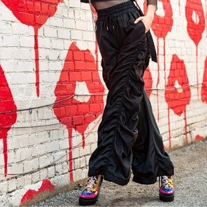 Kate Hewko Side Cinched Parachute Pants Black Women’s Large New Without …